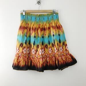 Vintage Y2K 90s Tracy Evans Light cotton tie dye Ruffle Flowy skirt tube top  XL